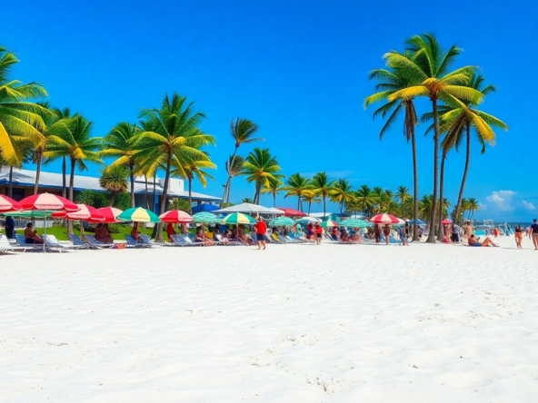 A sunny beach scene in Delray Beach, Florida.